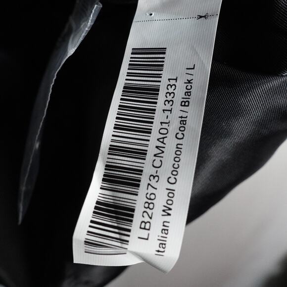 New Quince Women's Mod Italian Wool Cocoon Coat Preppy Black $170 Large 4025 - Picture 9 of 12